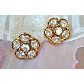 Antique Diamond Soft Floral Stud Earrings